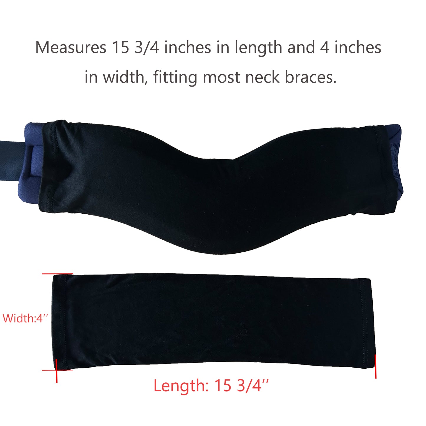 SHUEASE Cervical Collar Dust Cover Sleeve(2 Pack) for Neck Brace, Soft & Comfortable for Sleeping, Working, Breathable & Sweat-Absorbent, Black